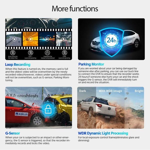 4K Dash Cam With GPS WiFi Night Vision Rear Camera Car DVR Recorder - stepyours.com