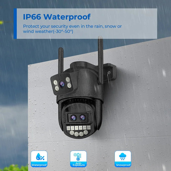 12MP 6K PTZ WiFi Outdoor Camera With 8X Zoom AI Human Detection Night Vision - stepyours.com