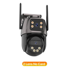 Three Screen WiFi IP Camera Outdoor 4K Tri Lens PTZ - AI Human Detection - stepyours.com