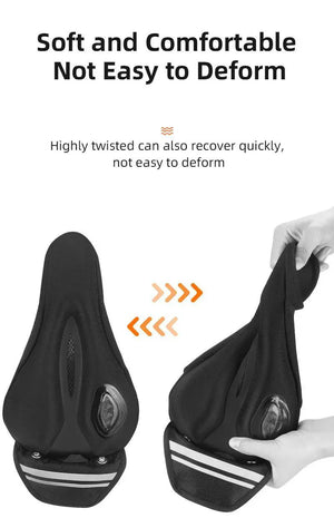 Gel Memory Foam Bike Saddle Cover With Safety Taillights