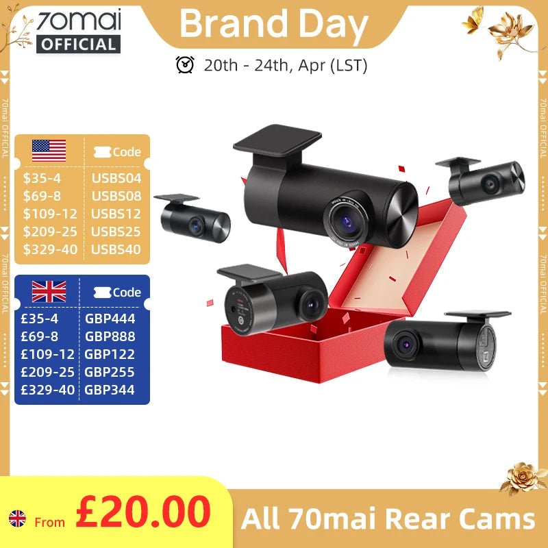 70Mai RC12 Rear Cam Dual Channel Interior Dash Cam With Parking Recording A810 - stepyours.com