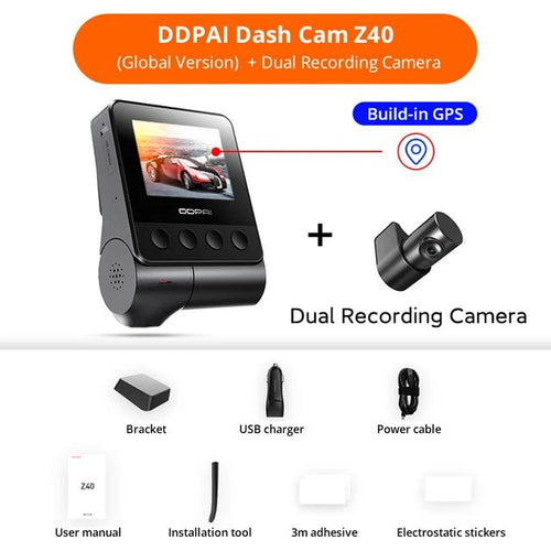 DDPAI Z40 Dash Cam Car Camera Sony IMX335 1944P GPS WiFi 360 Rotation - stepyours.com