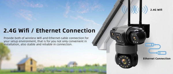 10K 20MP Outdoor WiFi Security Camera 360 Degree PTZ With 4 Lenses And 16X Zoom - stepyours.com