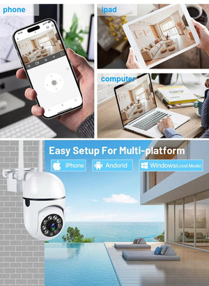 8MP WiFi Outdoor PTZ Security Camera 4X Zoom AI Human Tracking Two Way Audio - stepyours.com