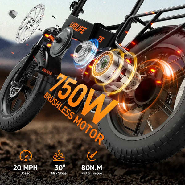 Urlife Foldable Fat Tire E Bike Configuration — product view 2