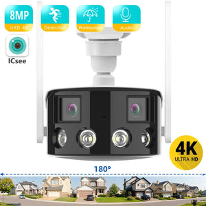 Besder 8MP 4K Dual Lens WiFi IP Camera AI Human Detection Outdoor Security - stepyours.com