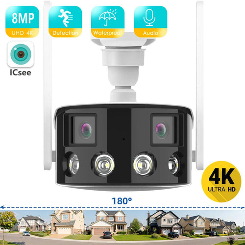 Besder 8MP 4K Dual Lens WiFi IP Camera AI Human Detection Outdoor Security - stepyours.com