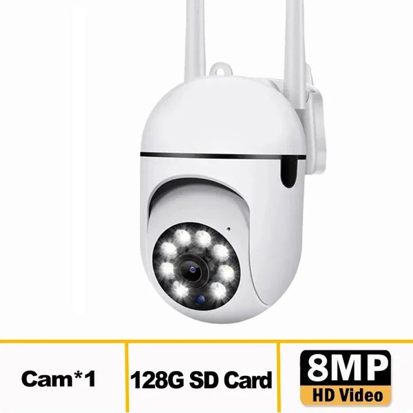 8MP WiFi Surveillance Camera PTZ IP Camera Color Night Vision AI Human Tracking - stepyours.com