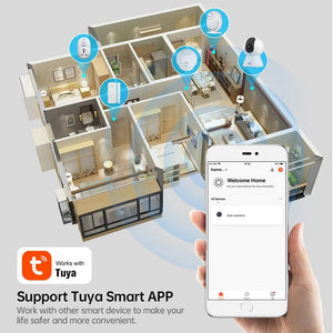 Kerui 5MP Tuya Smart Mini WiFi IP Camera Indoor Security - AI Humanoid Detection - stepyours.com