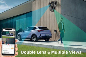 4K 8MP WiFi Surveillance Camera - AI Human Detection with Dual Lens - stepyours.com