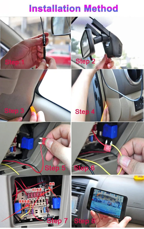 4K 2160P WiFi Car DVR Dash Cam 24H Parking Monitor App Control - stepyours.com
