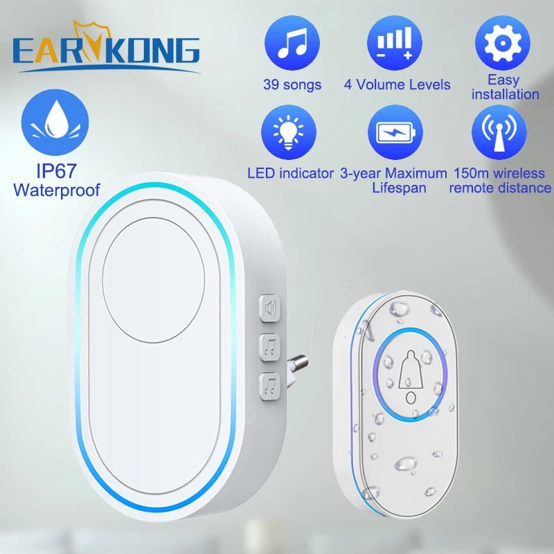 Intelligent Wireless Doorbell Waterproof 100m Range Camera - stepyours.com