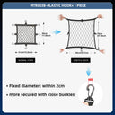 Rhinowalk Motorcycle Helmet Holder Net 8 Metal/Plastic Hooks Motorbike Luggage Net Holder Mesh Storage Trunk Bag Accessories