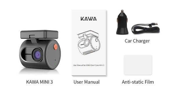 Kawa 2K Dash Cam Mini 3 for Cars Night Vision WiFi App - stepyours.com