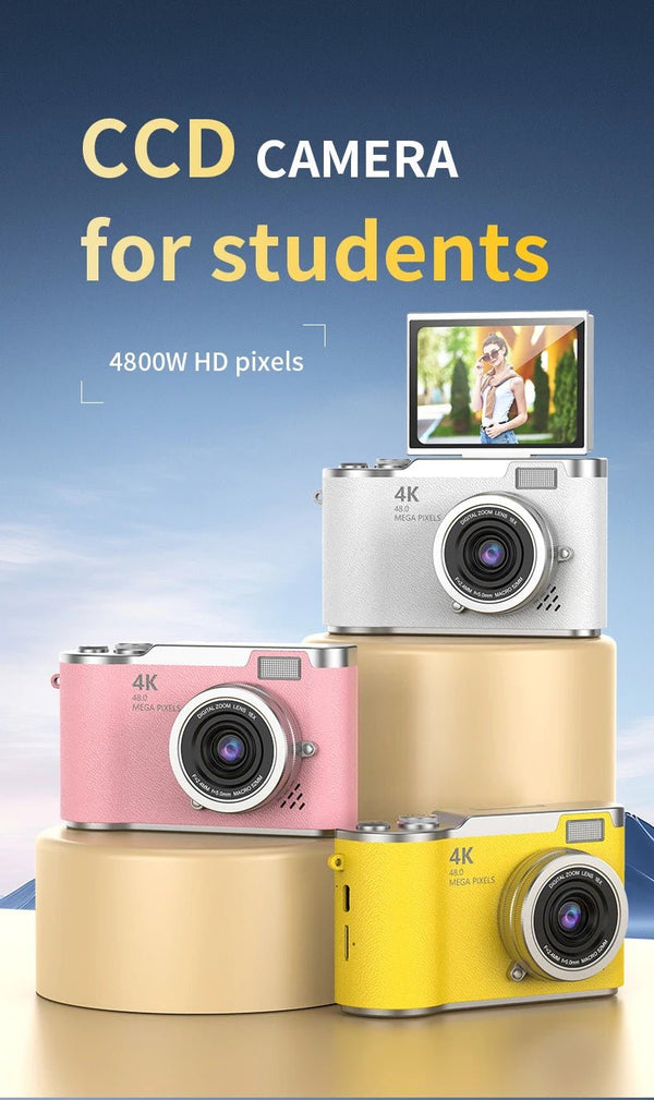 4K 48MP Digital Camera Camcorder For Kids Beginners With 2.4 Inch Screen - stepyours.com