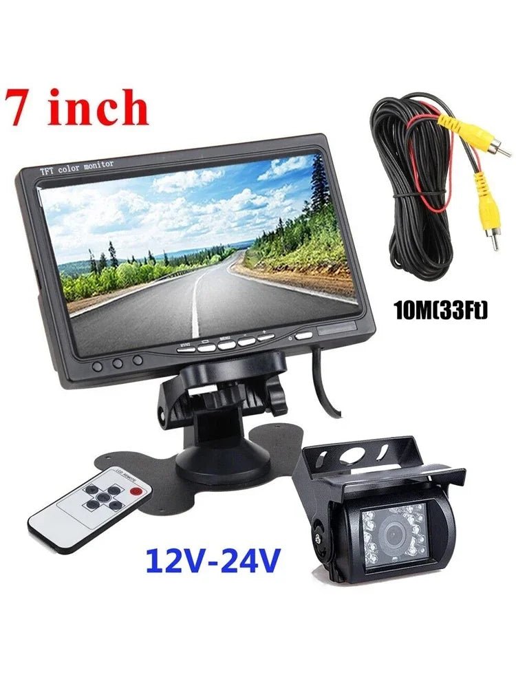 12 To 24V IR Back Up Camera Night Vision For RV Truck Car With 7 Inch Monitor - stepyours.com