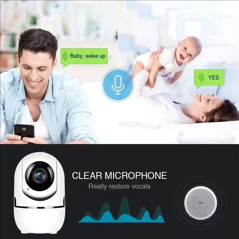 WiFi IP Camera With Auto Tracking 1080P Night Vision Baby Monitor For Smart Home - stepyours.com