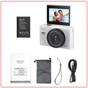 Compact 4K Digital Camera With 18X Zoom 180 Degree Flip Screen WiFi Vlog Cam - stepyours.com