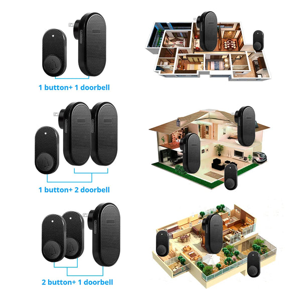 M558 Wireless Smart Doorbell Welcome Home Security Alarm Door Bell with 32 Songs 4 Levels Adjustable Volume Easy Installation by stepyours.com