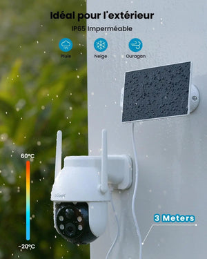 IeGeek 2K 3MP 360 PTZ Solar Outdoor Surveillance Camera With PIR Motion Sensor - stepyours.com