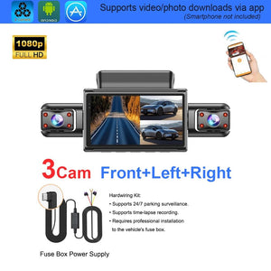 4K Quad Camera Hidden Dash Cam With App Night Vision Motion Detection Parking - stepyours.com
