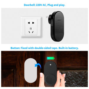 M558 Wireless Smart Doorbell Welcome Home Security Alarm Door Bell with 32 Songs 4 Levels Adjustable Volume Easy Installation by stepyours.com