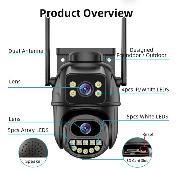 4K 8MP WiFi Surveillance Camera - AI Human Detection with Dual Lens - stepyours.com