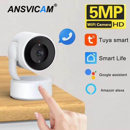 WIFI Tuya Indoor 5MP Camera - 360 Degree PTZ With 4x Zoom And Two Way Audio - stepyours.com