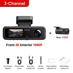 70mai T800E 4K Dash Cam 3 Channel Car DVR With Rear And Interior 1080P HDR GPS - stepyours.com