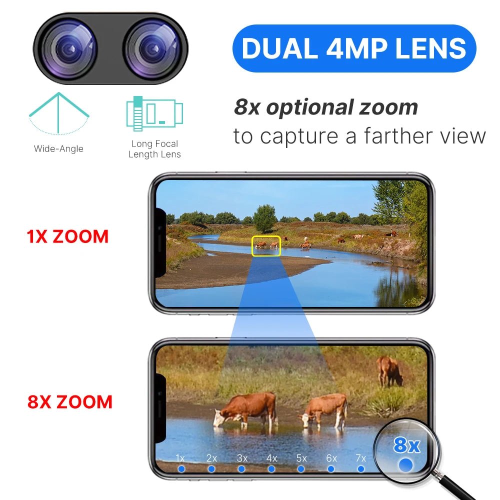 Hiseeu 4K 8MP Dual Lens PTZ WiFi IP Camera With 8X Zoom Night Vision Outdoor - stepyours.com