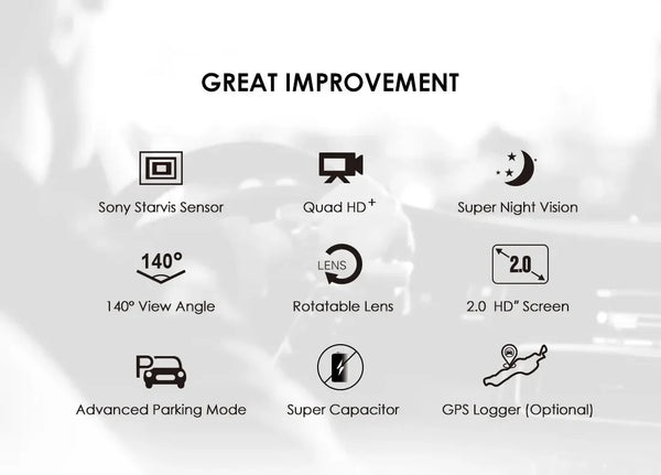 VIOFO A119 V3 2K Car Dash Camera With Parking Mode G Sensor Rota Lens - stepyours.com