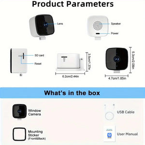 1080P WiFi Window Camera Full Color Night Vision Two Way Audio Baby Monitor - stepyours.com