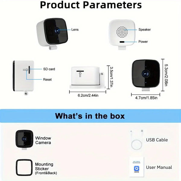 1080P WiFi Window Camera Full Color Night Vision Two Way Audio Baby Monitor - stepyours.com