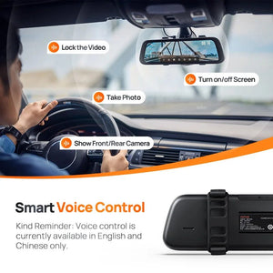 70mai S500 Rearview Dash Cam 9.35 Inch Touch Screen Dual Channel 3K HDR - stepyours.com