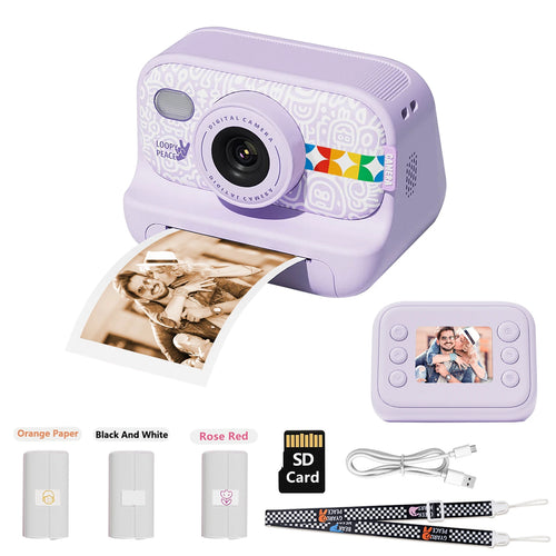 Joytrip Kids Color Instant Print Camera No Ink Thermal Paper HD Video Gift - stepyours.com