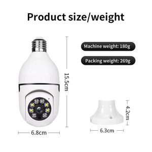 E27 WiFi 1080P Security Camera With Full Color Night Vision And Human Tracking - stepyours.com