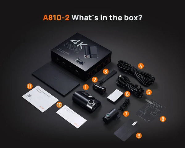 70mai 4K Dash Cam A810 Front Rear Set With 4G LTE UP04 GPS ADAS DVR - stepyours.com