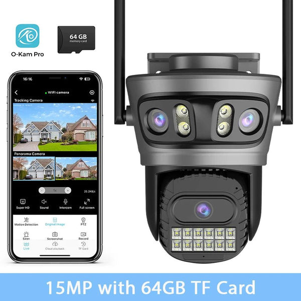 BESDER 15MP WiFi Outdoor PTZ Camera With Auto Tracking 5X Digital Zoom CCTV - stepyours.com