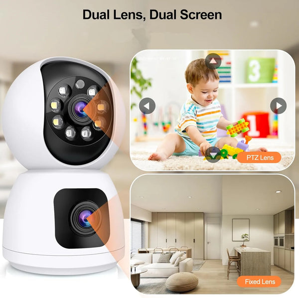 8MP Dual Lens 5G WiFi Camera Tuya Smart PTZ Indoor Outdoor Security AutoTracking - stepyours.com