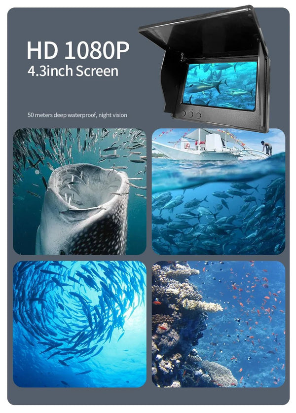 Heerak Handheld Depth Finder Underwater Camera With Night Vision For Anglers - stepyours.com