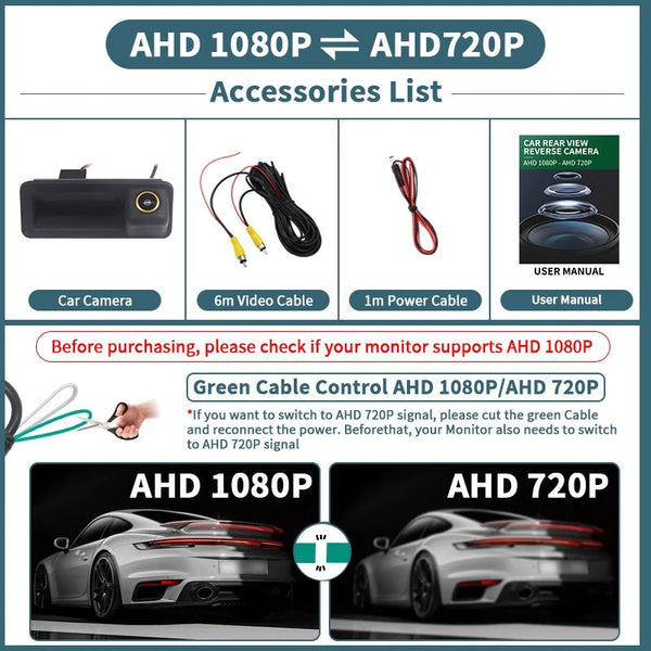 Rear View Camera 1080P 170 Degree For Ford Focus 2 Mk2 Mondeo Mk4 S Max - stepyours.com