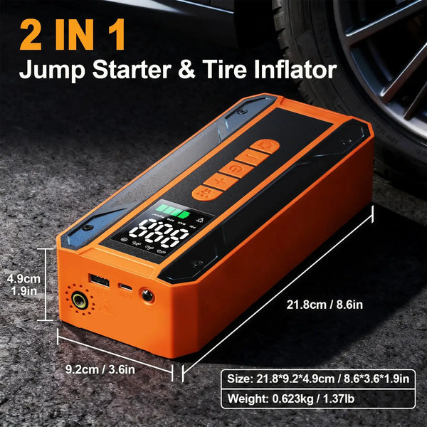 Portable Jump Starter And Air Pump Combo — product view 2