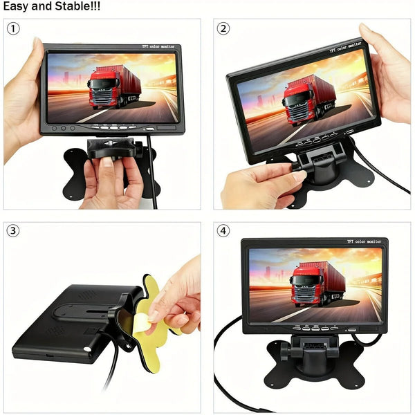 Night Vision 7 Inch TFT Monitor With 18 IR LEDs Backup Camera RV - stepyours.com