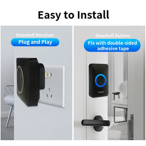 Meian Smart Home Doorbell Wireless Security Doorbell IP65 Waterproof Outdoor Door Bell 60 Songs 5 Volume Adjustable Chime Kit by stepyours.com