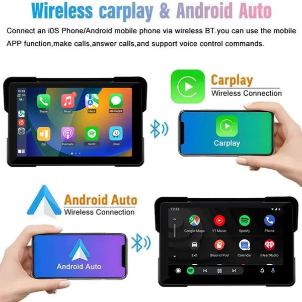 Jansite Moto Screen - Wireless CarPlay Waterproof - 5 inch Carplay None product image
