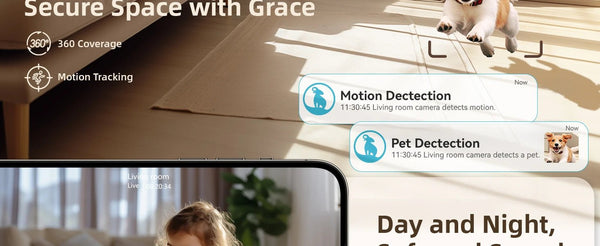 2.4G WiFi Indoor Camera - 2K 360 Degree PTZ With Night Vision And Two Way Talk - stepyours.com