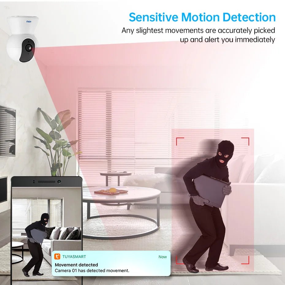 Kerui 5MP Tuya Smart Mini WiFi IP Camera Indoor Security - AI Humanoid Detection - stepyours.com