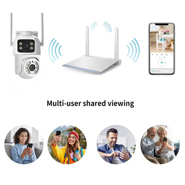 4MP Outdoor IP66 Dual Lens WiFi PTZ Camera With Smart Motion Detection - stepyours.com
