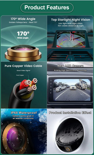 170 Degree AHD 1080P Flip Emblem Rear View Camera For VW Golf 6 7 8 - stepyours.com