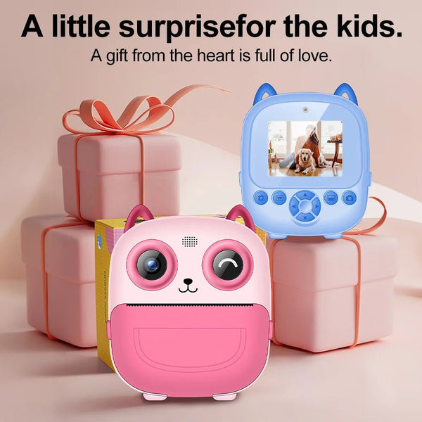 Instant Print Digital Camera Photo Printer Cartoon Design Black and White - stepyours.com
